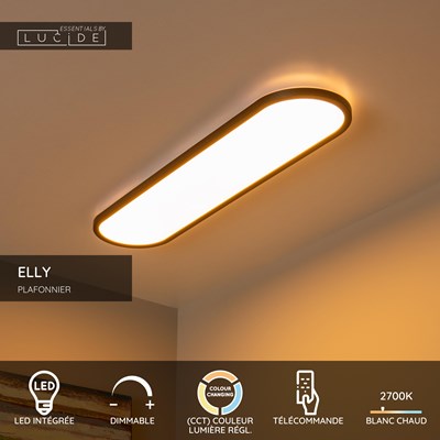 Lucide ELLY - Plafonnier - LED Dim. - CCT - 1x36W 2700K/4000K - Opalin | Essential